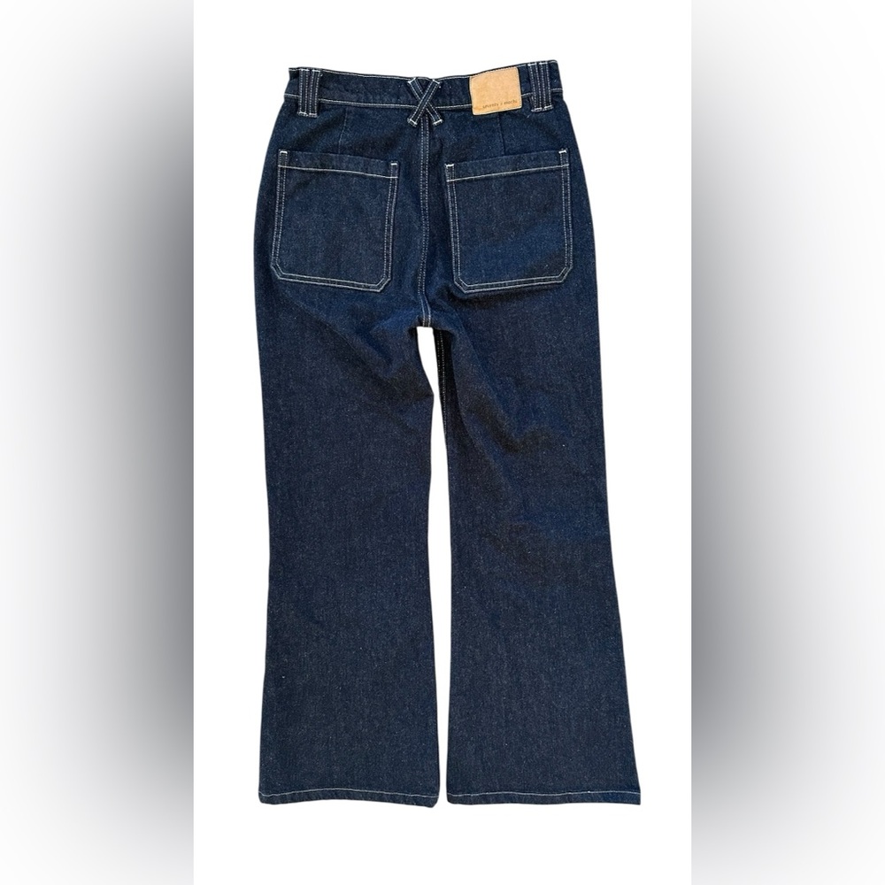 Seventy + Mochi Dark Wash High Rise Contrast Stitch Queenie Jeans Nightfall 25 - Picture 8 of 12